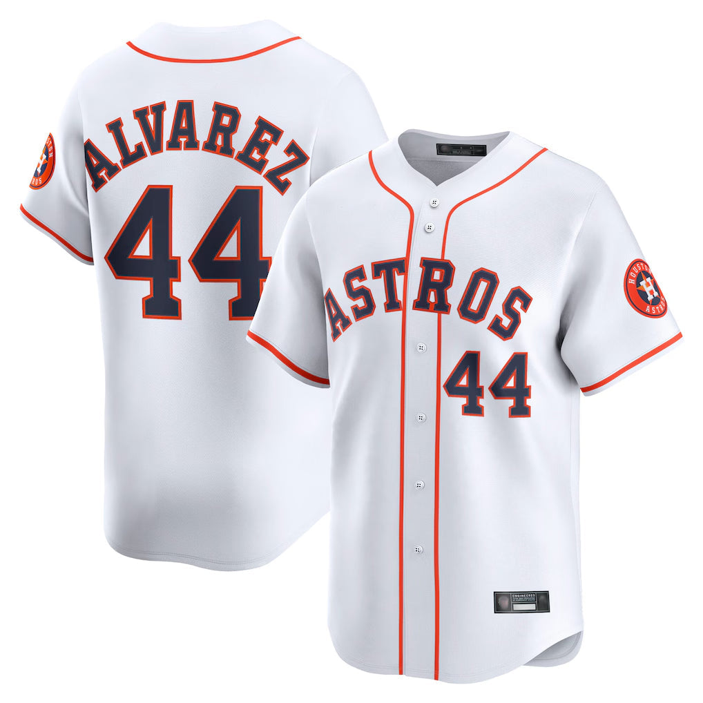 Fenge H.Astros #44 Yordan Alvarez Player White Home Limited Stitched Jerseys