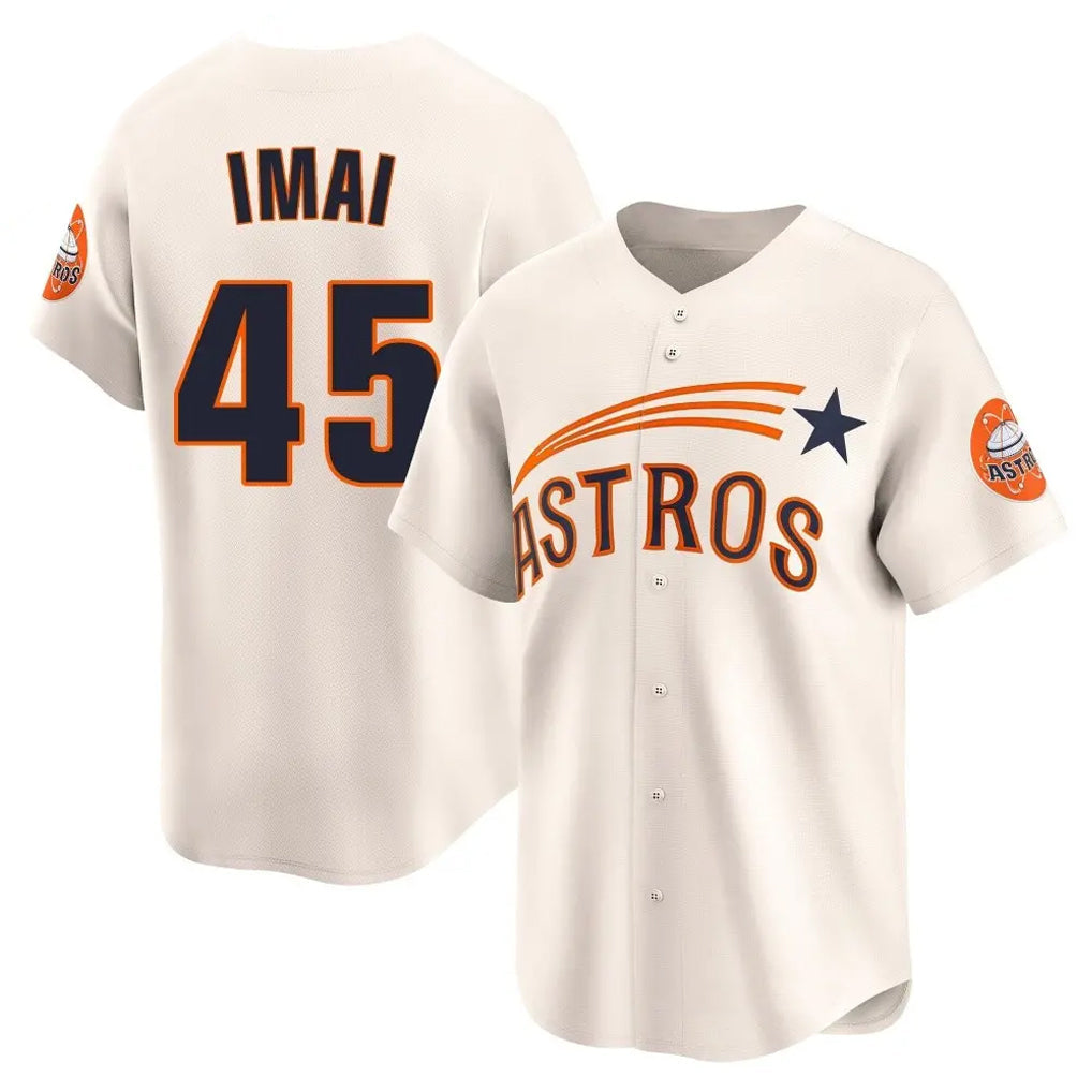 Fenge H.Astros #45 Tatsuya Imai Player Cream Throwback Cooperstown Collection Limited Stitched Jerseys