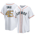 Fenge H.Astros #45 Tatsuya Imai Player Gold Collection Game Home Stitched Jerseys