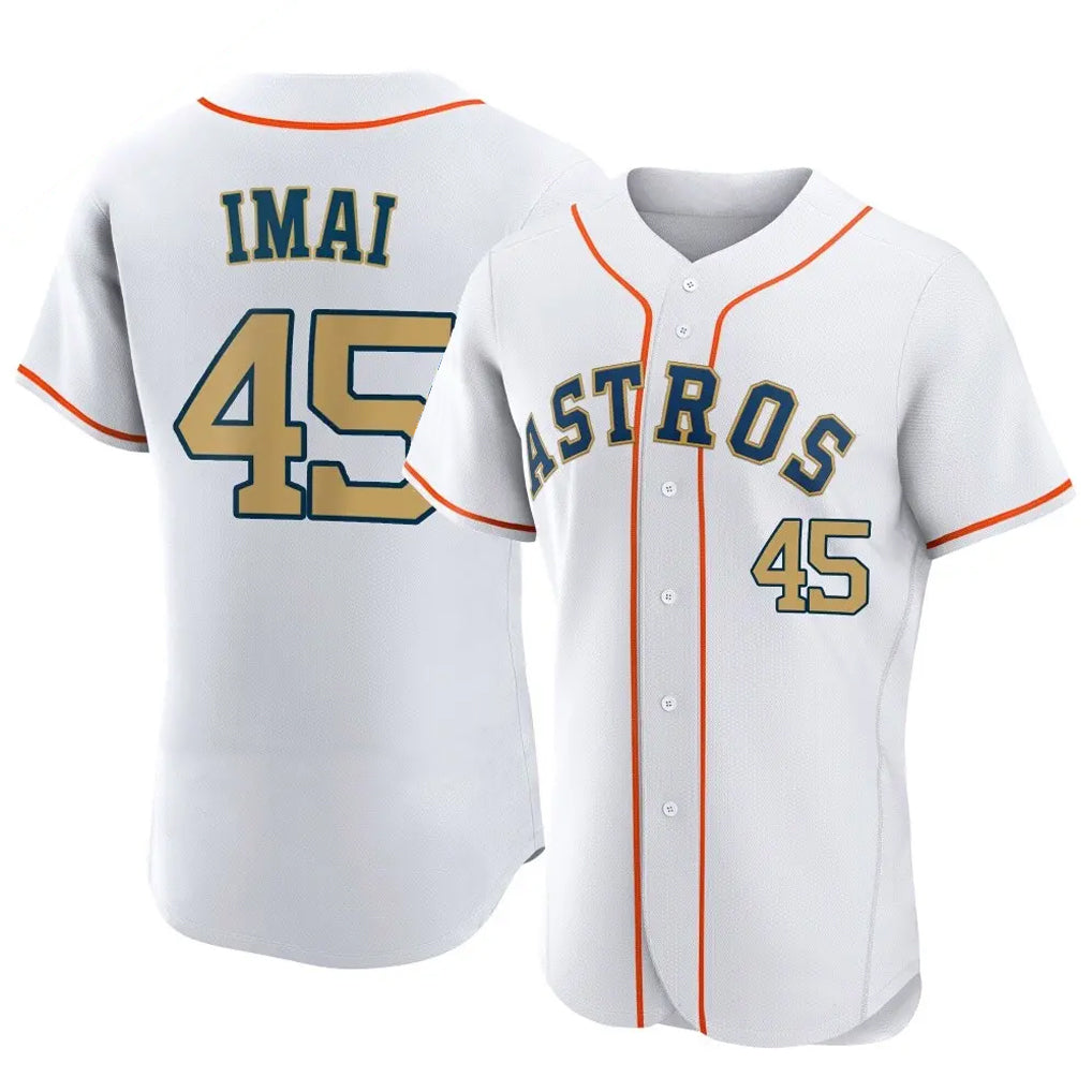 Fenge H.Astros #45 Tatsuya Imai Player Gold Collection Limited Elite Home Stitched Jerseys