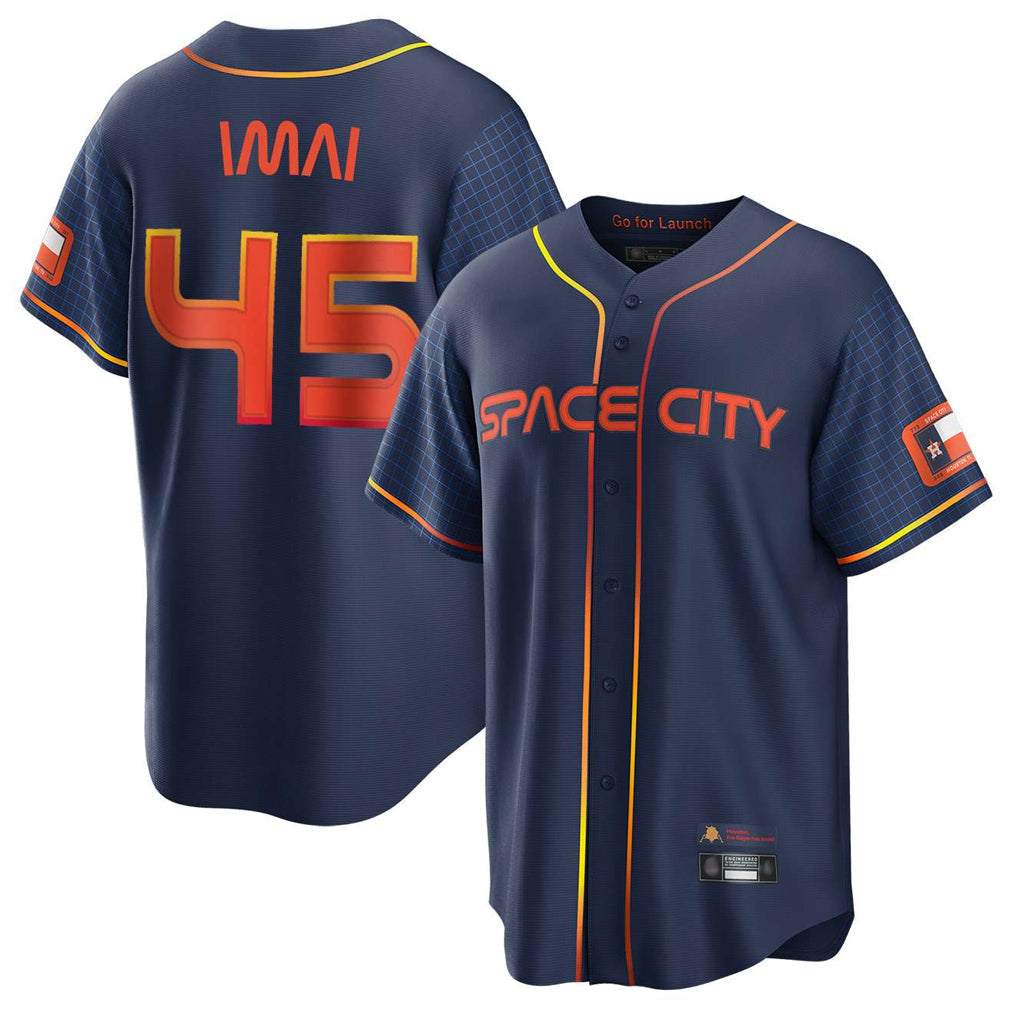 Fenge H.Astros #45 Tatsuya Imai Player Navy City Connect Home Game Stitched Jerseys