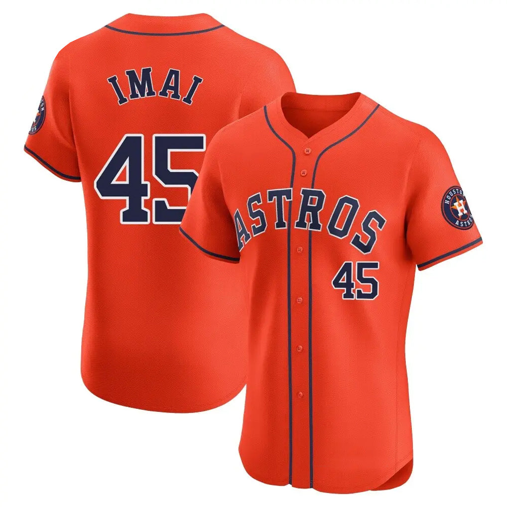 Fenge H.Astros #45 Tatsuya Imai Player Orange Home Limited Elite Stitched Jerseys