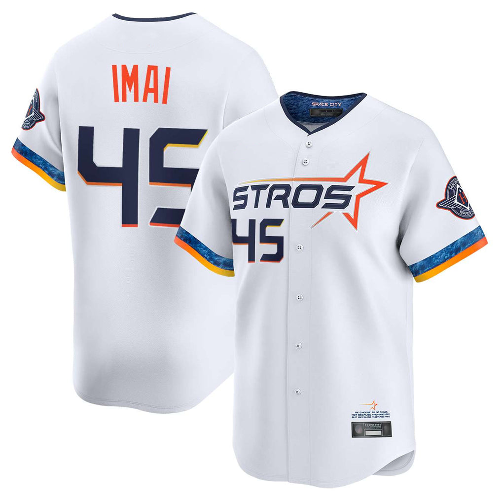 Fenge H.Astros #45 Tatsuya Imai Player White City Connect Limited Home Stitched Jerseys