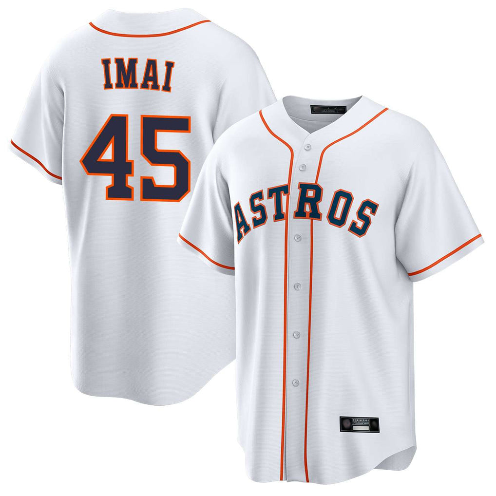 Fenge H.Astros #45 Tatsuya Imai Player White Home Game Stitched Jerseys