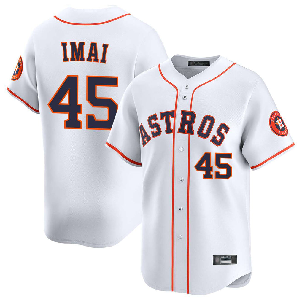Fenge H.Astros #45 Tatsuya Imai Player White Home Limited Stitched Jerseys