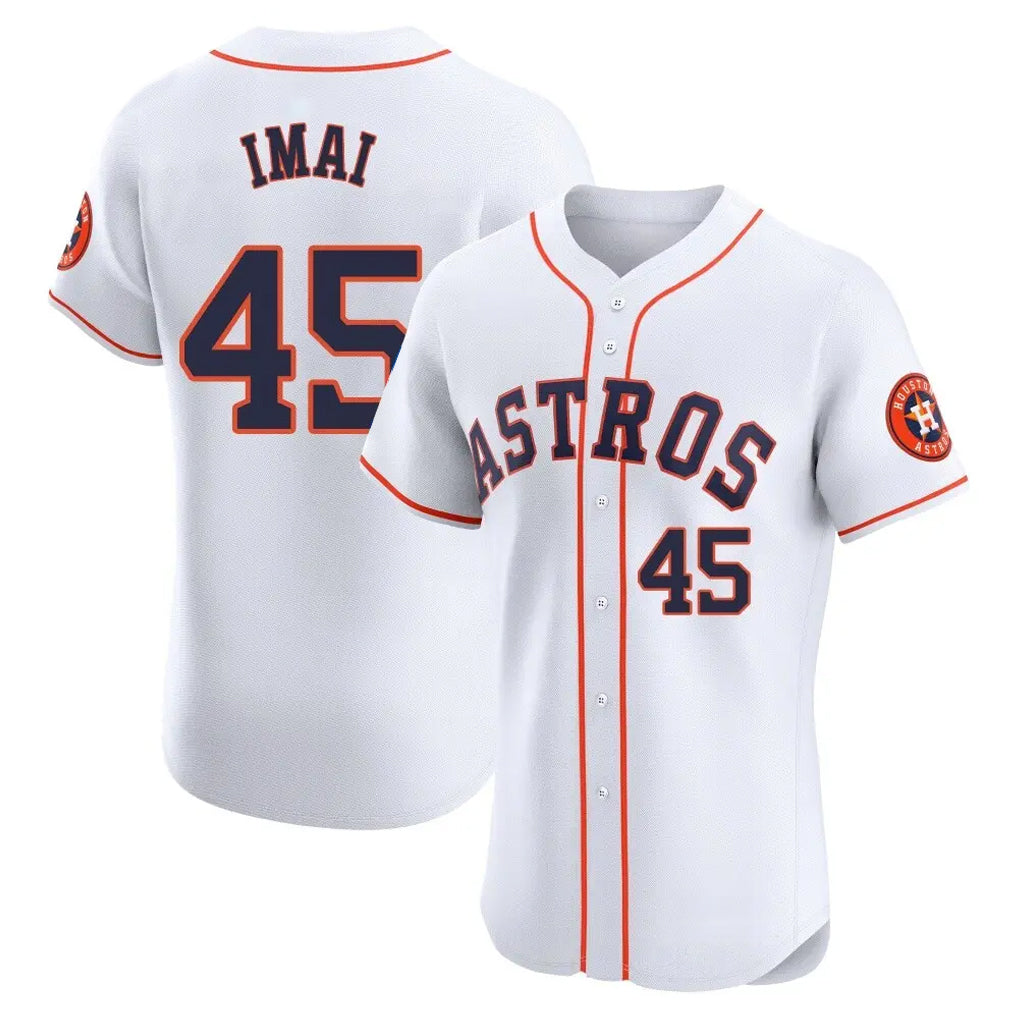 Fenge H.Astros #45 Tatsuya Imai Player White Limited Elite Home Stitched Jerseys