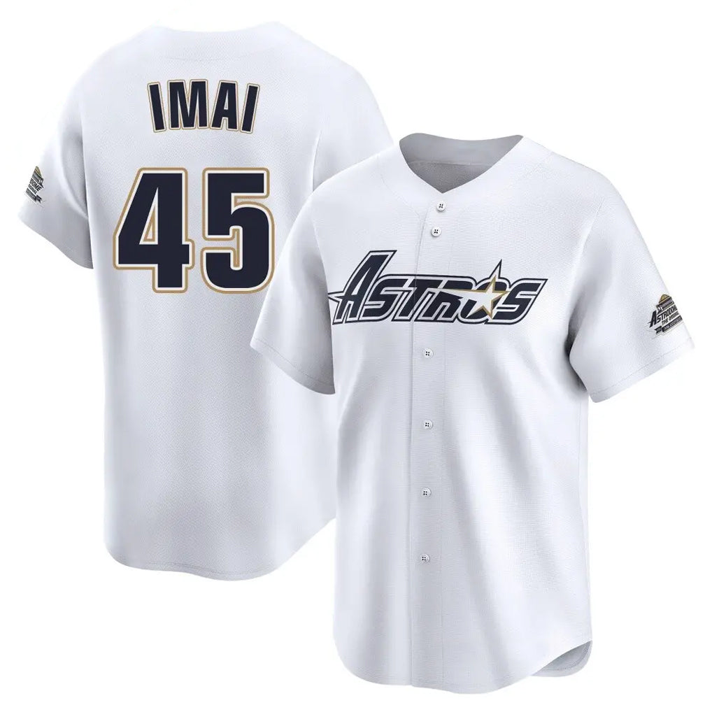 Fenge H.Astros #45 Tatsuya Imai Player White Throwback Cooperstown Collection Limited Stitched Jerseys