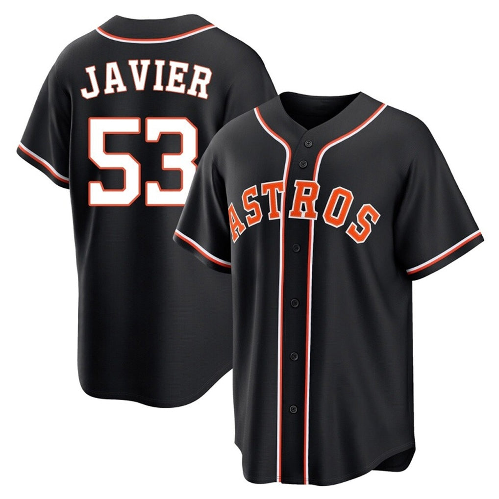 Fenge H.Astros #53 Cristian Javier Player Black Fashion Out Home Game Stitched Jerseys