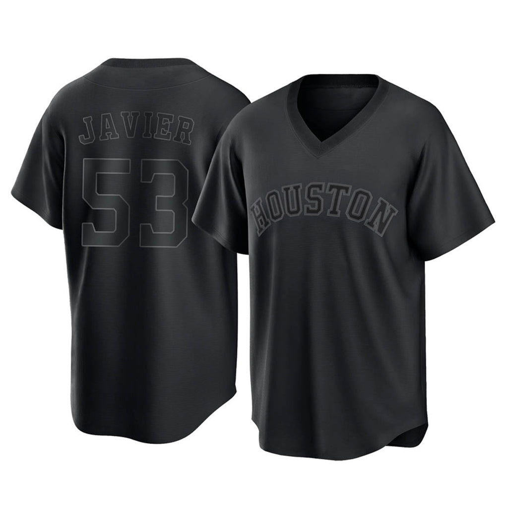 Fenge H.Astros #53 Cristian Javier Player Black Fashion T-shirt Home Game Stitched Jerseys
