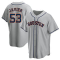 Fenge H.Astros #53 Cristian Javier Player Gray Home Game Stitched Jerseys