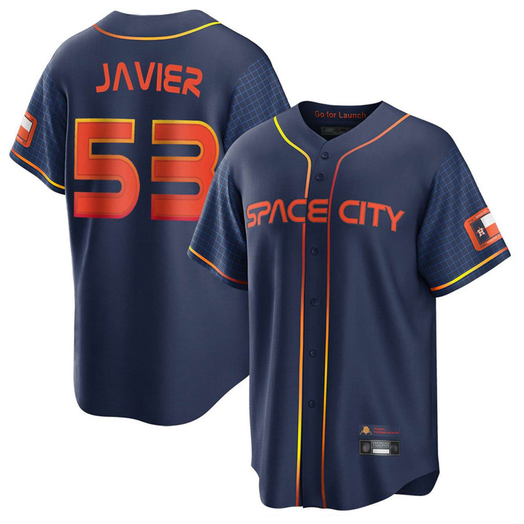 Fenge H.Astros #53 Cristian Javier Player Navy City Connect Home Game Stitched Jerseys