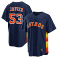 Fenge H.Astros #53 Cristian Javier Player Navy Home Game Stitched Jerseys