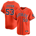 Fenge H.Astros #53 Cristian Javier Player Orange Home Limited Stitched Jerseys