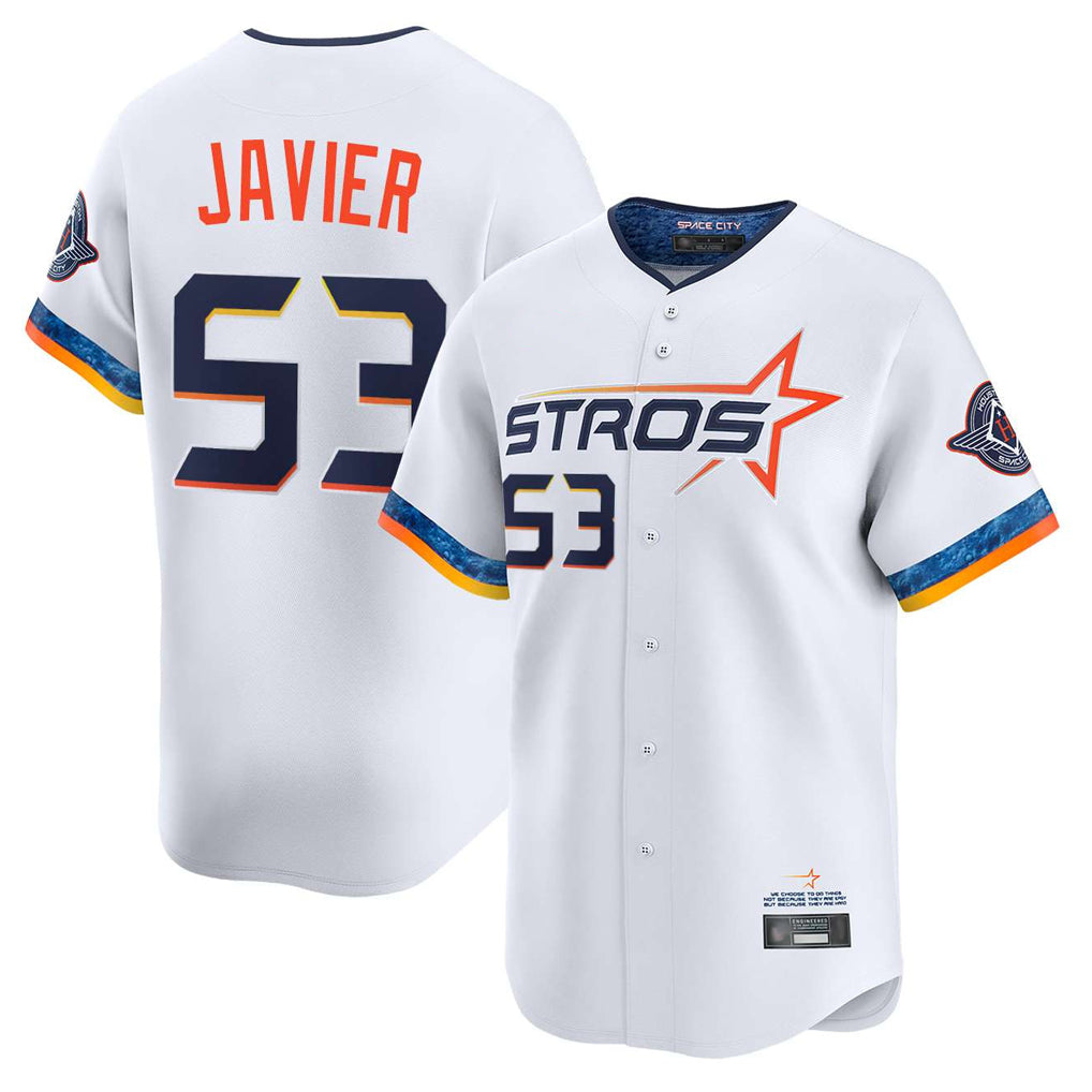 Fenge H.Astros #53 Cristian Javier Player White City Connect Limited Home Stitched Jerseys