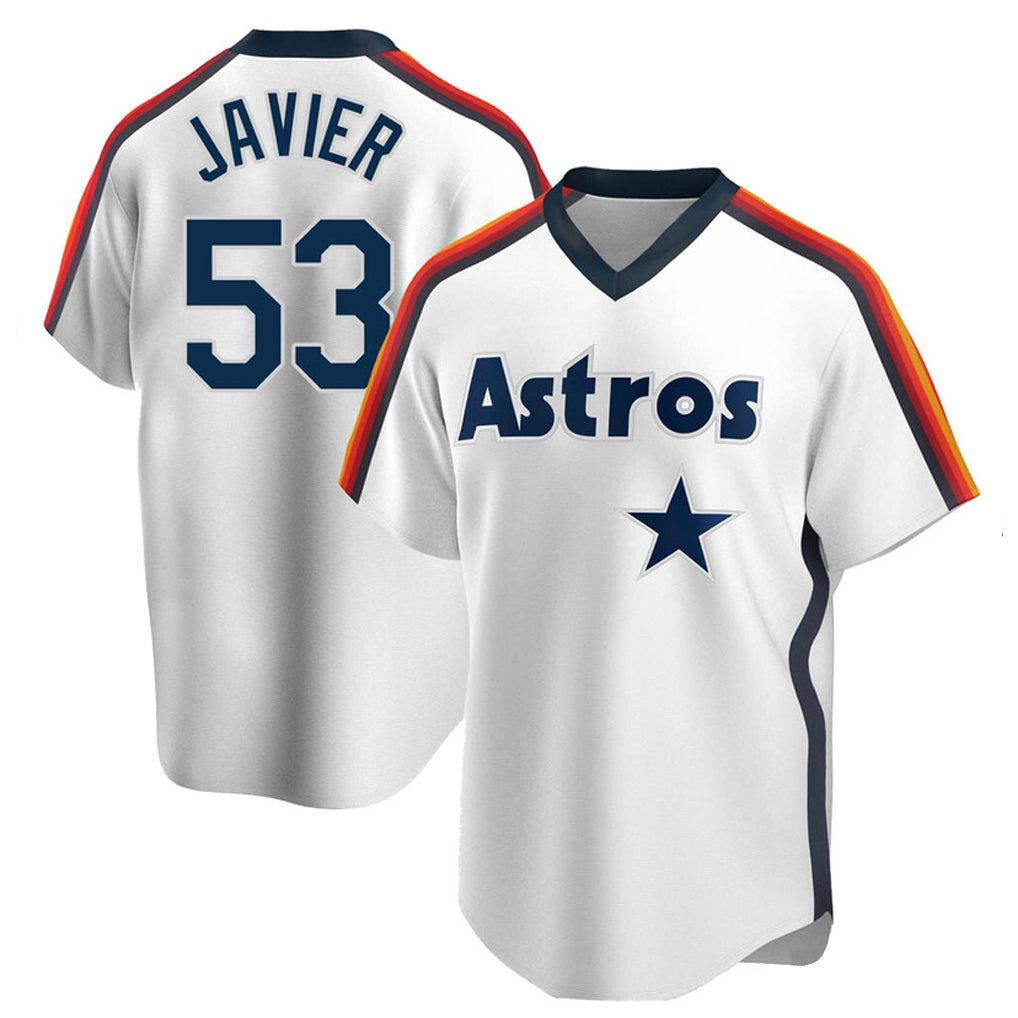Fenge H.Astros #53 Cristian Javier Player White Cooperstown Collection T-shirt Stitched Jerseys