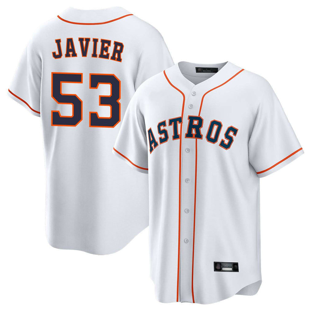Fenge H.Astros #53 Cristian Javier Player White Home Game Stitched Jerseys