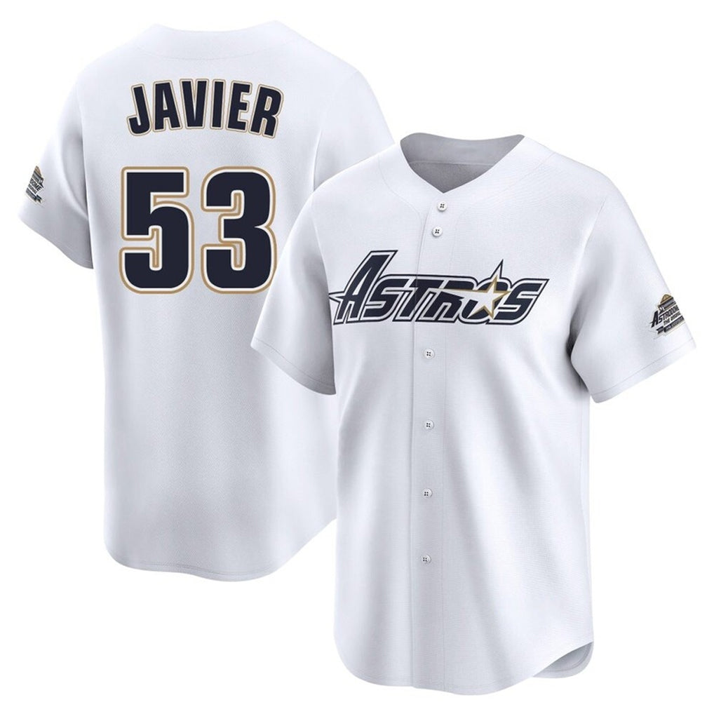 Fenge H.Astros #53 Cristian Javier Player White Throwback Cooperstown Collection Limited Stitched Jerseys