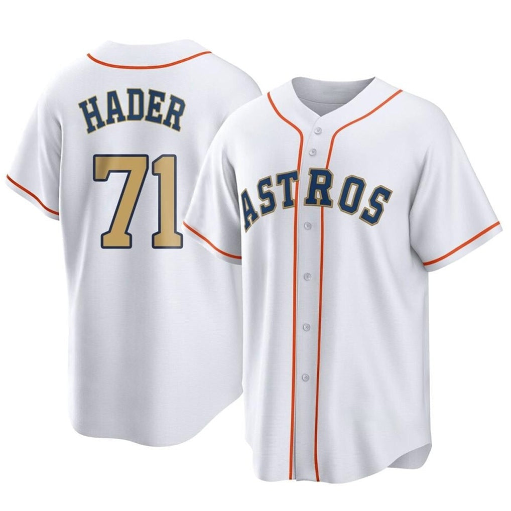 Fenge H.Astros #71 Josh Hader Player Gold Collection Game Home Stitched Jerseys