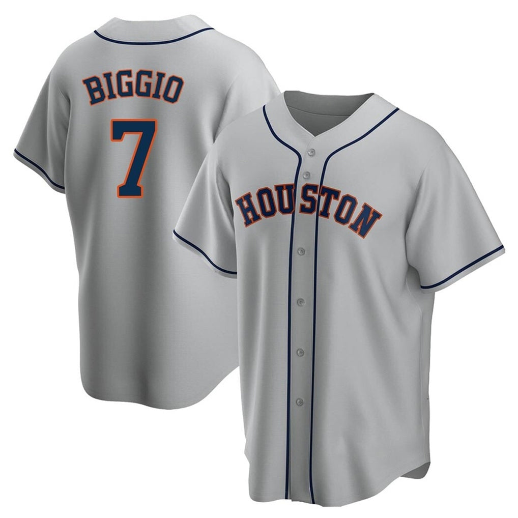 Fenge H.Astros #7 Craig Biggio Player Gray Home Game Stitched Jerseys