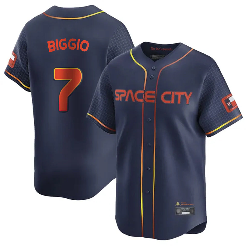 Fenge H.Astros #7 Craig Biggio Player Navy City Connect Home Limited Stitched Jerseys