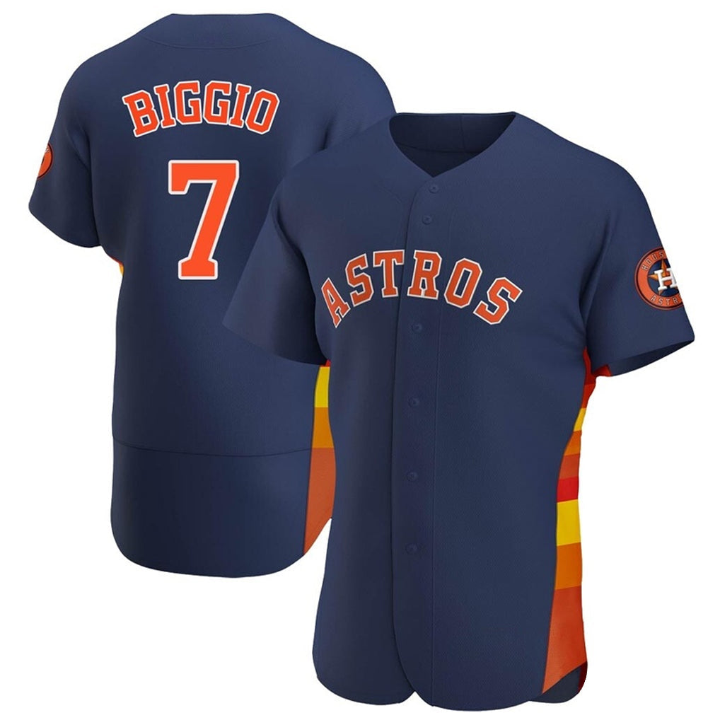Fenge H.Astros #7 Craig Biggio Player Navy Home Limited Elite Stitched Jerseys
