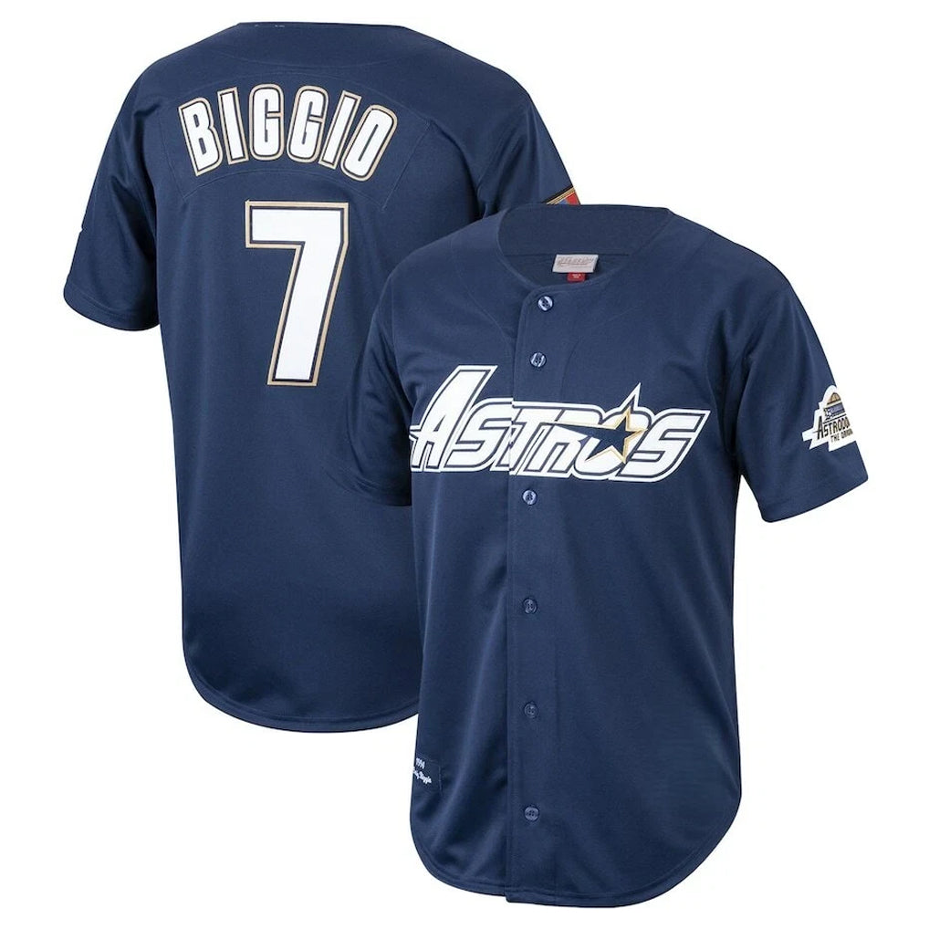 Fenge H.Astros #7 Craig Biggio Player Navy Mitchell & Ness Cooperstown Collection 1994 Limited Stitched Jerseys