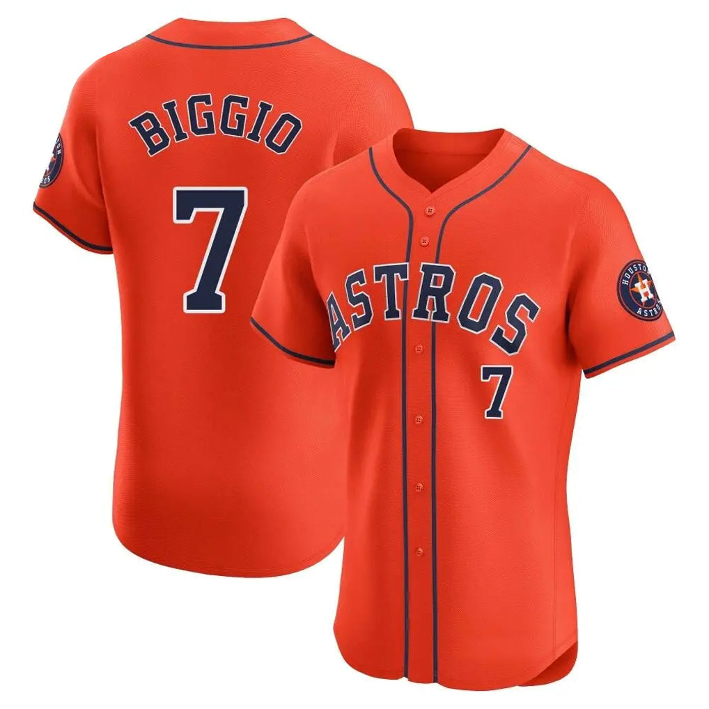 Fenge H.Astros #7 Craig Biggio Player Orange Home Limited Elite Stitched Jerseys