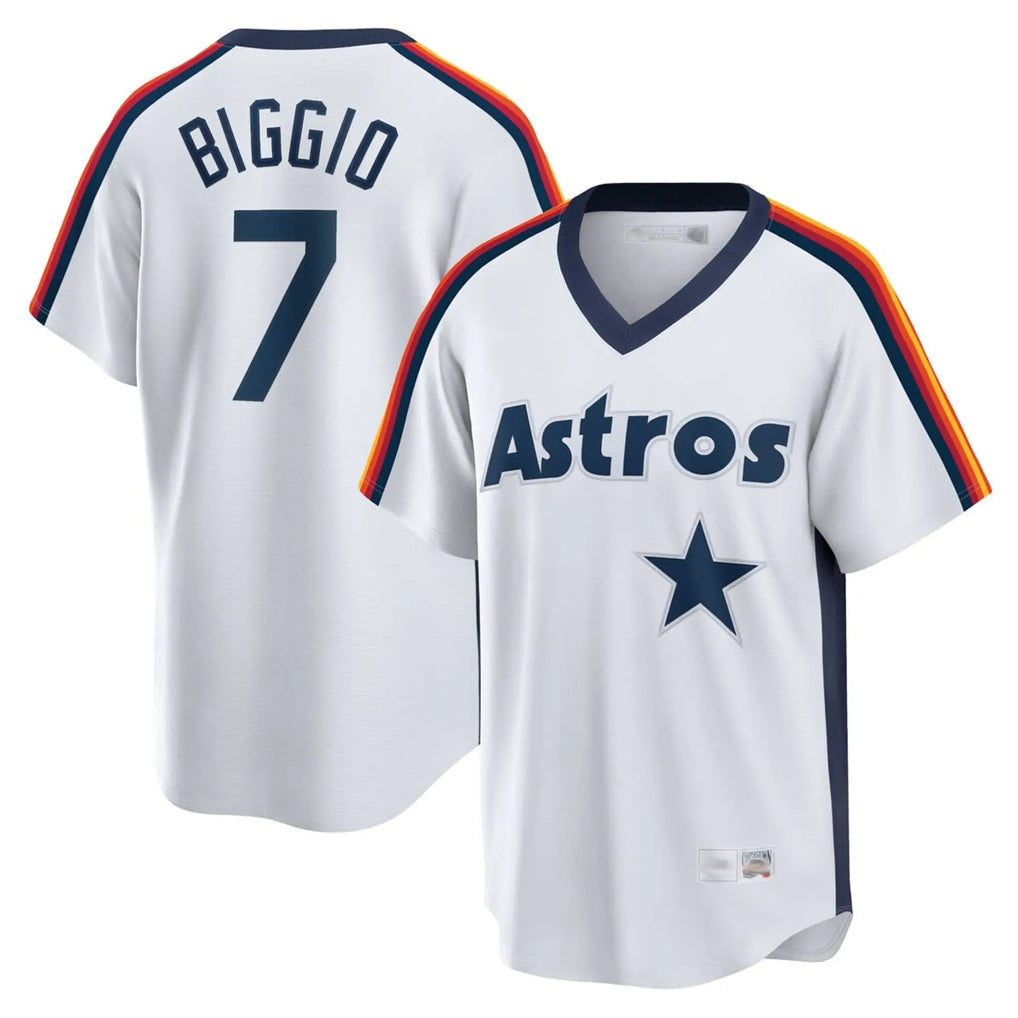 Fenge H.Astros #7 Craig Biggio Player White Cooperstown Collection T-shirt Stitched Jerseys