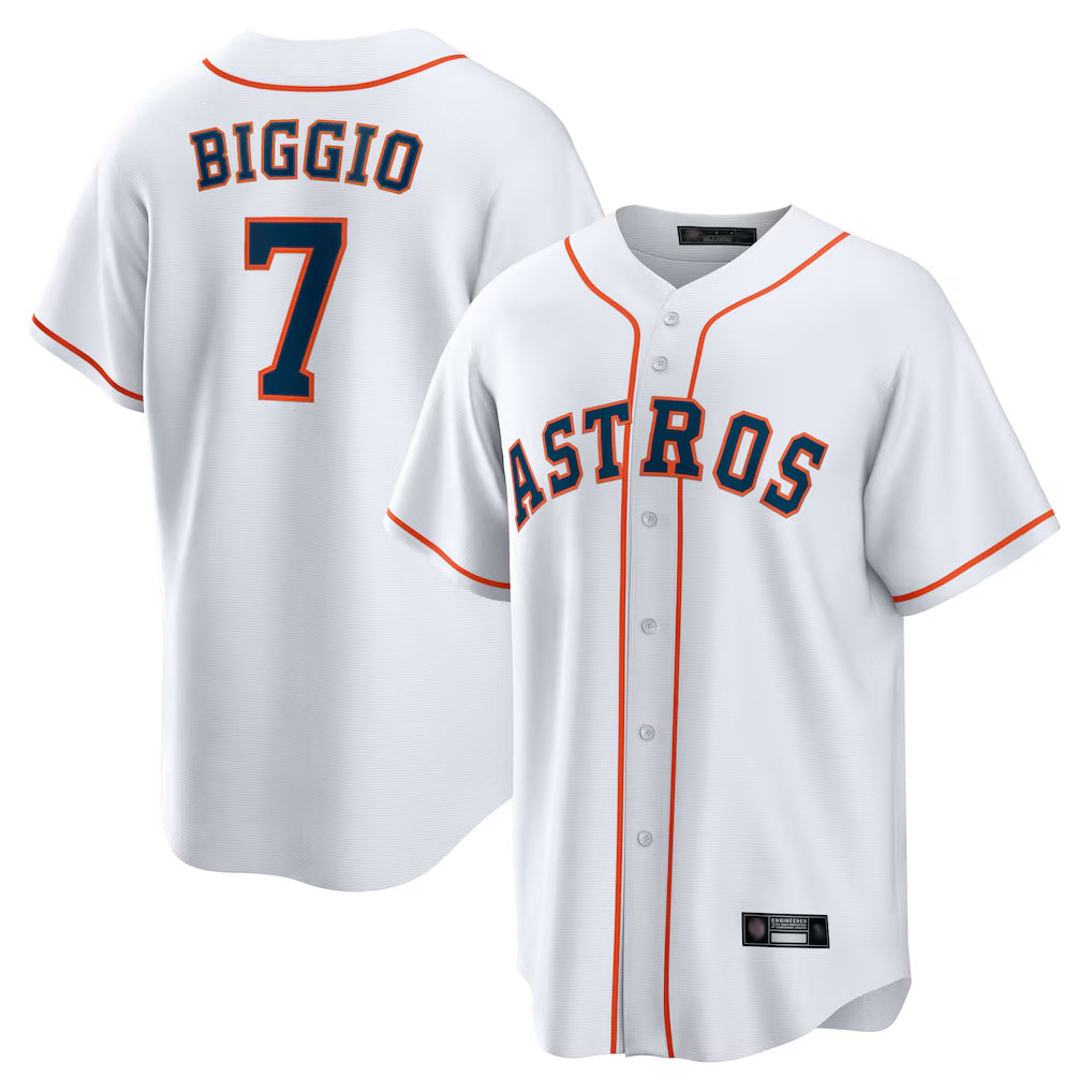 Fenge H.Astros #7 Craig Biggio Player White Home Game Stitched Jerseys