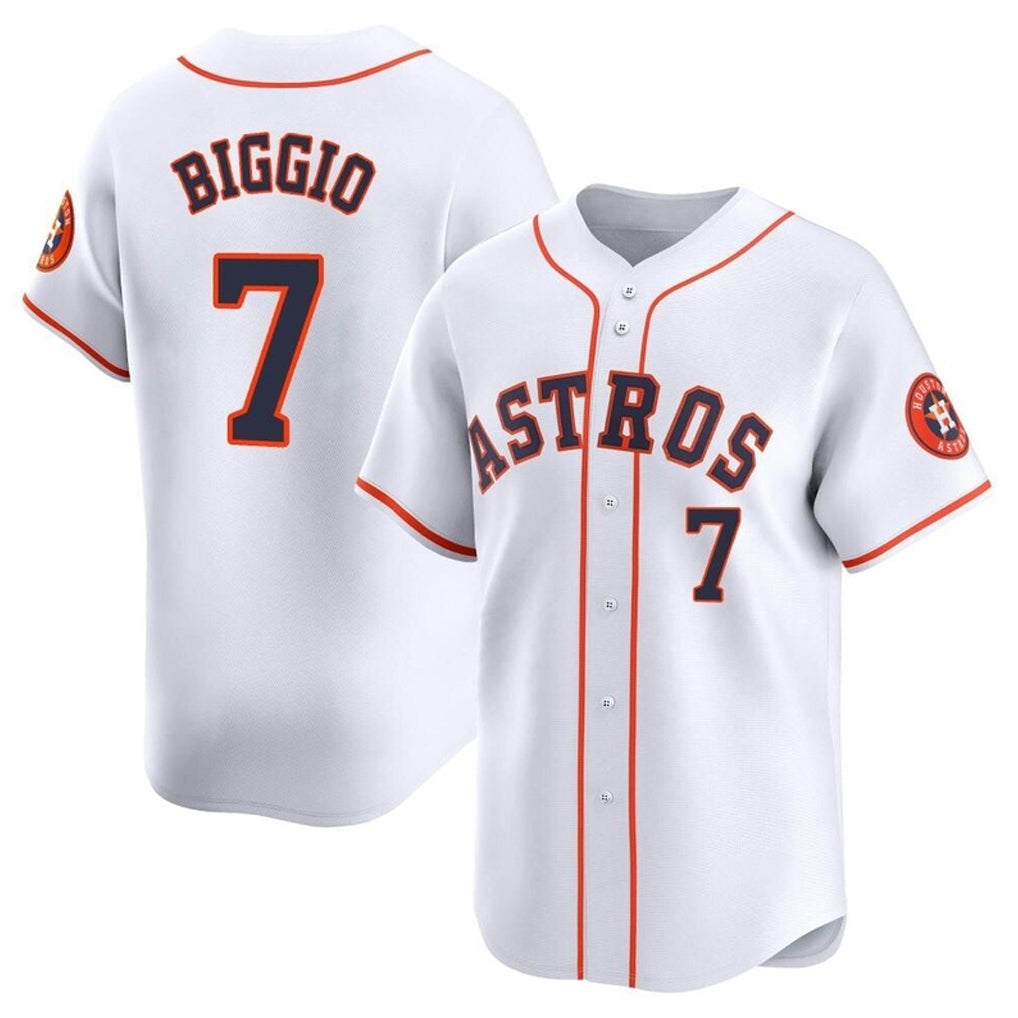 Fenge H.Astros #7 Craig Biggio Player White Home Limited Stitched Jerseys