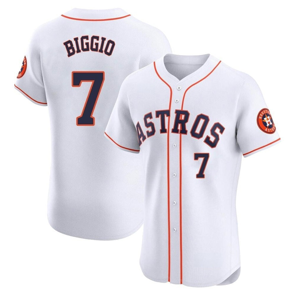 Fenge H.Astros #7 Craig Biggio Player White Limited Elite Home Stitched Jerseys