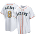 Fenge H.Astros #8 Christian Walker Player Gold Collection Game Home Stitched Jerseys