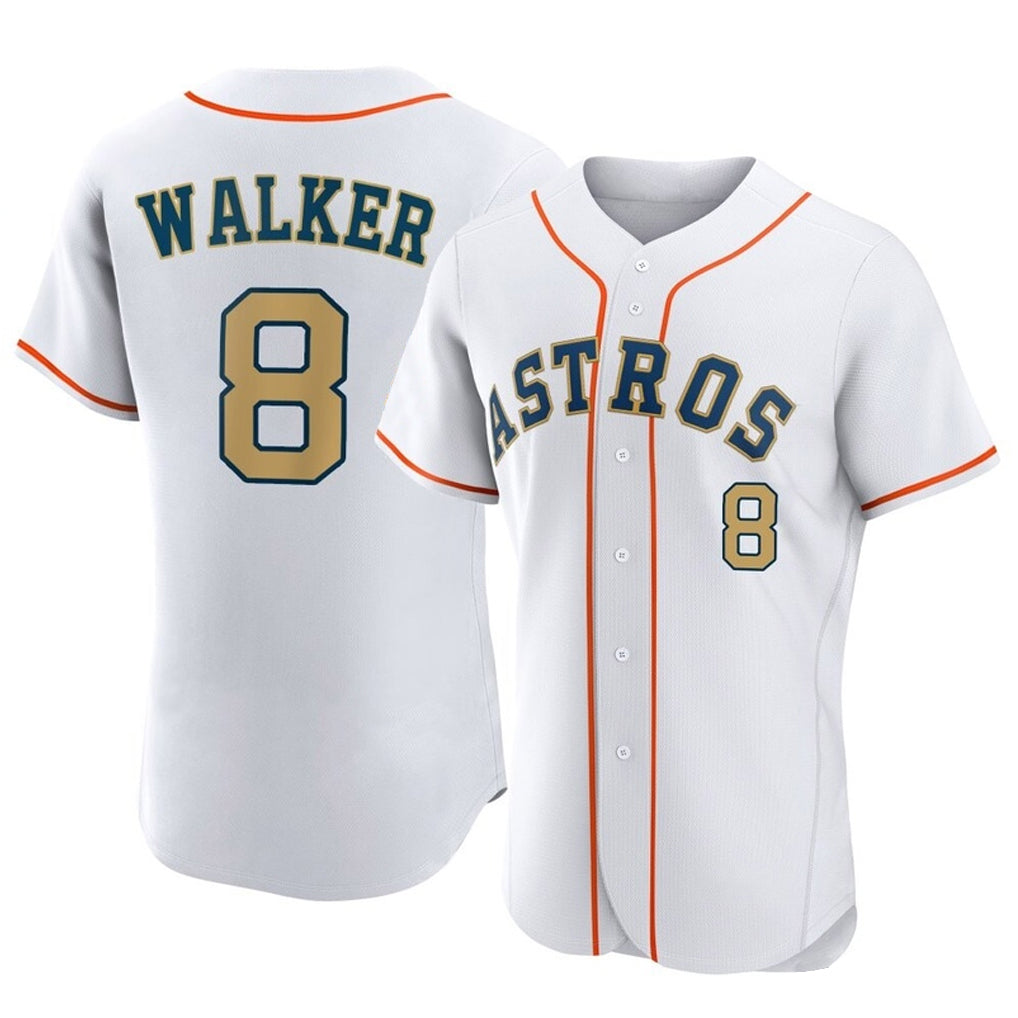 Fenge H.Astros #8 Christian Walker Player Gold Collection Limited Elite Home Stitched Jerseys