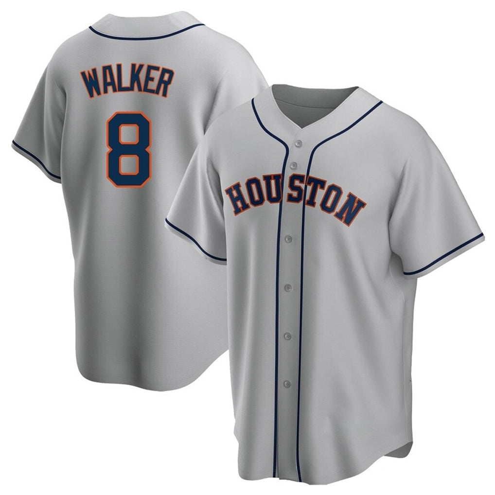 Fenge H.Astros #8 Christian Walker Player Gray Home Game Stitched Jerseys