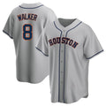 Fenge H.Astros #8 Christian Walker Player Gray Home Game Stitched Jerseys