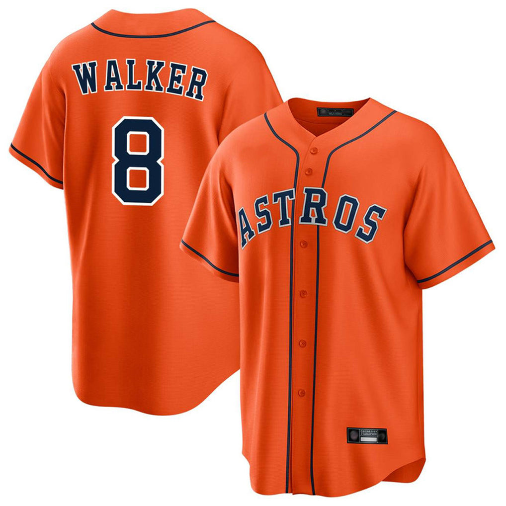 Fenge H.Astros #8 Christian Walker Player Orange Home Game Stitched Jerseys