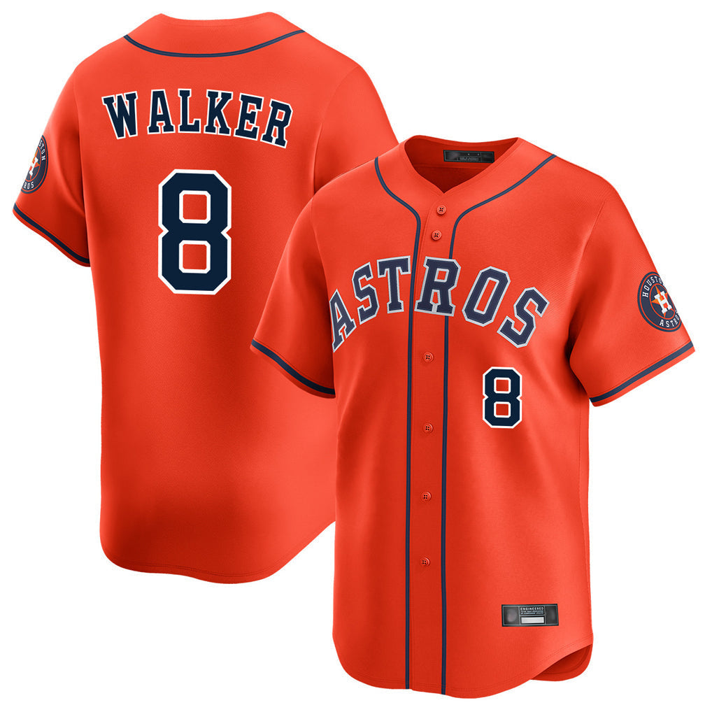 Fenge H.Astros #8 Christian Walker Player Orange Home Limited Stitched Jerseys