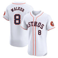 Fenge H.Astros #8 Christian Walker Player White Limited Elite Home Stitched Jerseys