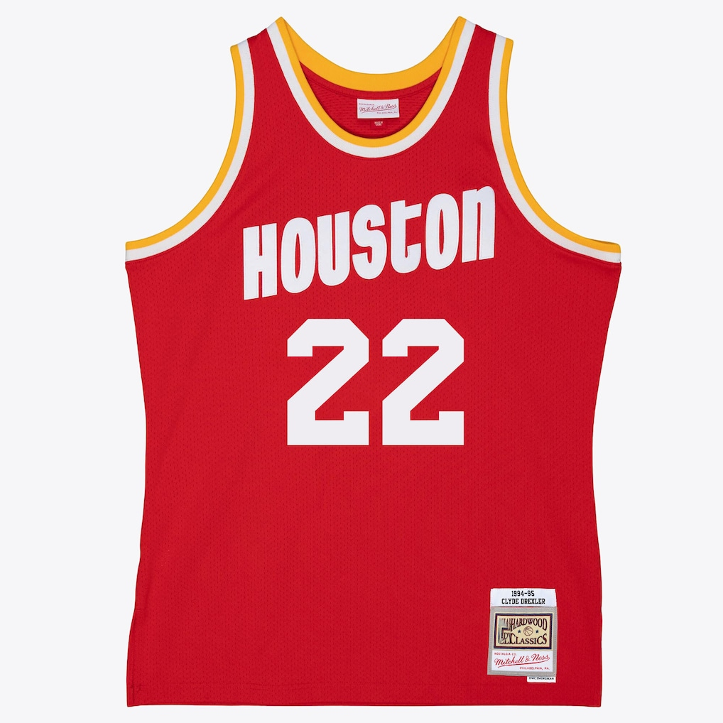 Fenge H.Rockets #22 Clyde Drexler Mitchell & Ness Red 1994-1995 Swingman Stitched Jerseys