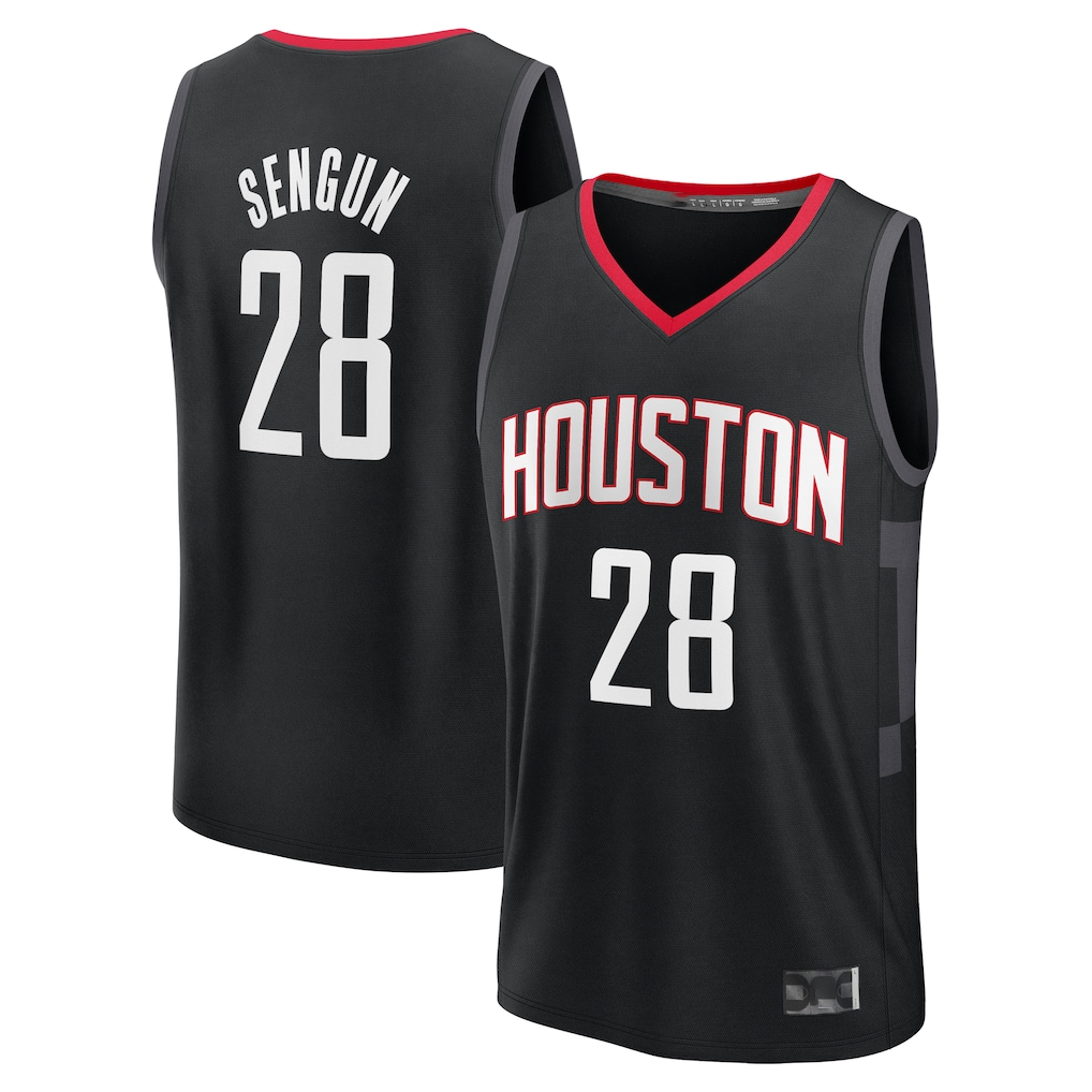 Fenge H.Rockets #28 Alperen Sengun Black Fast Break Replica Player Stitched Jerseys-Statement Edition