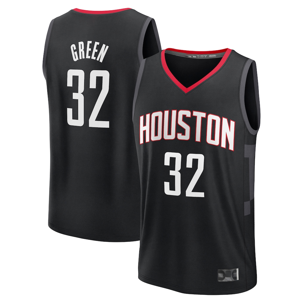 Fenge H.Rockets #32 Jeff Green Black Fast Break Replica Player Stitched Jerseys-Statement Edition