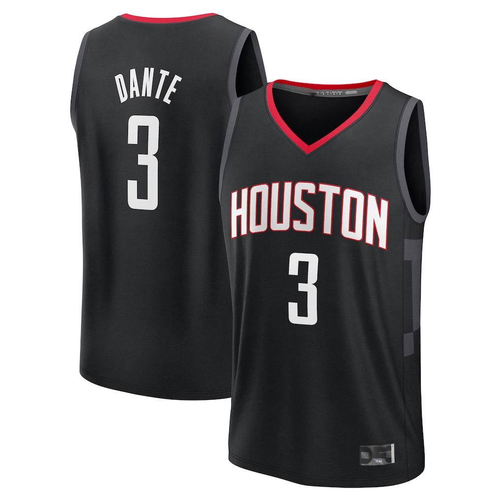 Fenge H.Rockets #3 N'Faly Dante Black Fast Break Replica Player Stitched Jerseys-Statement Edition