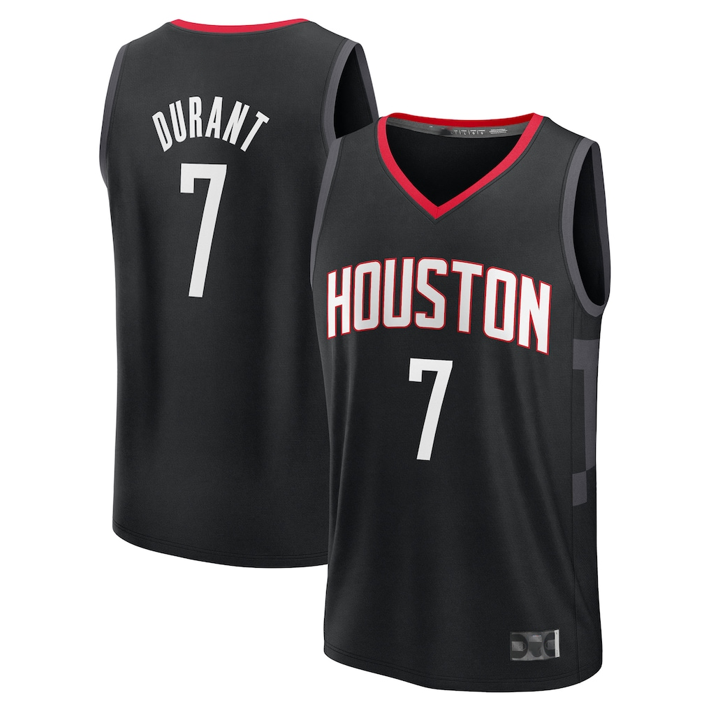 Fenge H.Rockets #7 Kevin Durant Black Fast Break Replica Player Stitched Jerseys-Statement Edition