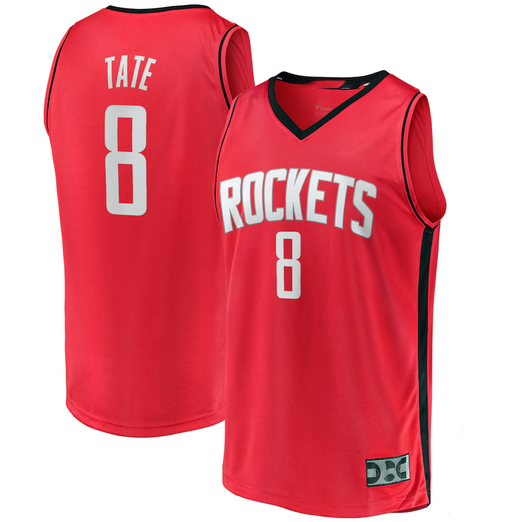 Fenge H.Rockets #8 Jae'Sean Tate Red Fast Break Replica Stitched Jerseys-Icon Edition