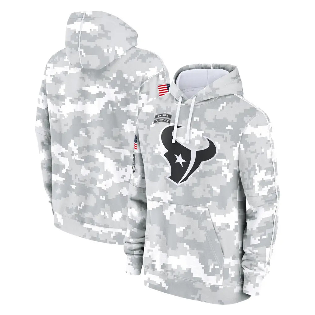 Fenge H.Texans Arctic Camo Salute to Service Hoodies Limited Game Blank Player Stitched Jerseys