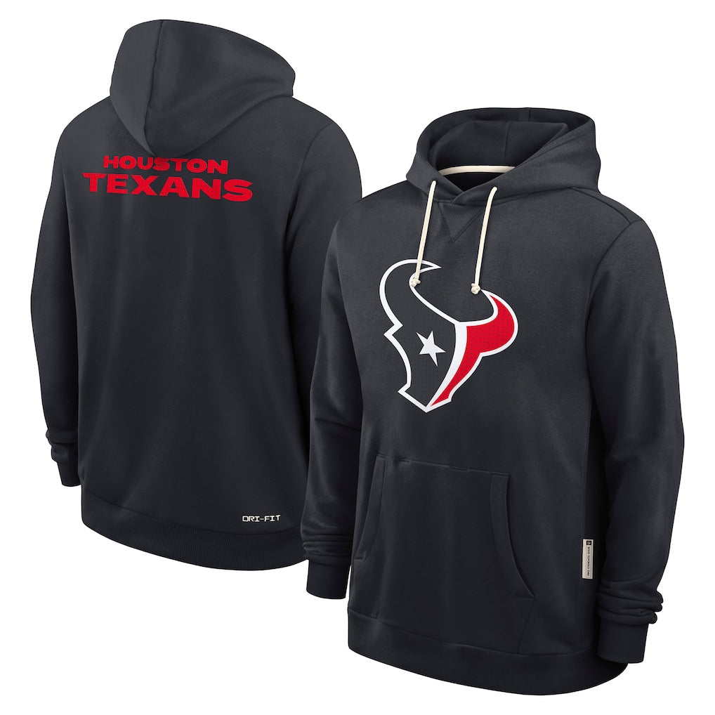 Fenge H.Texans Navy Sideline Standard Home Dri-FIT Hoodie Blank Player Stitched Jerseys