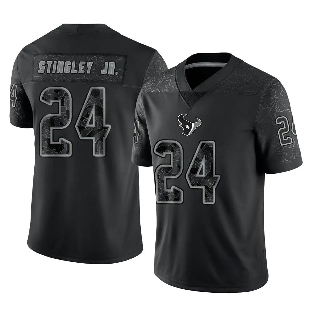 Fenge H.Texans #24 Derek Stingley Jr. Player Black Reflective Limited Game Stitched Jerseys