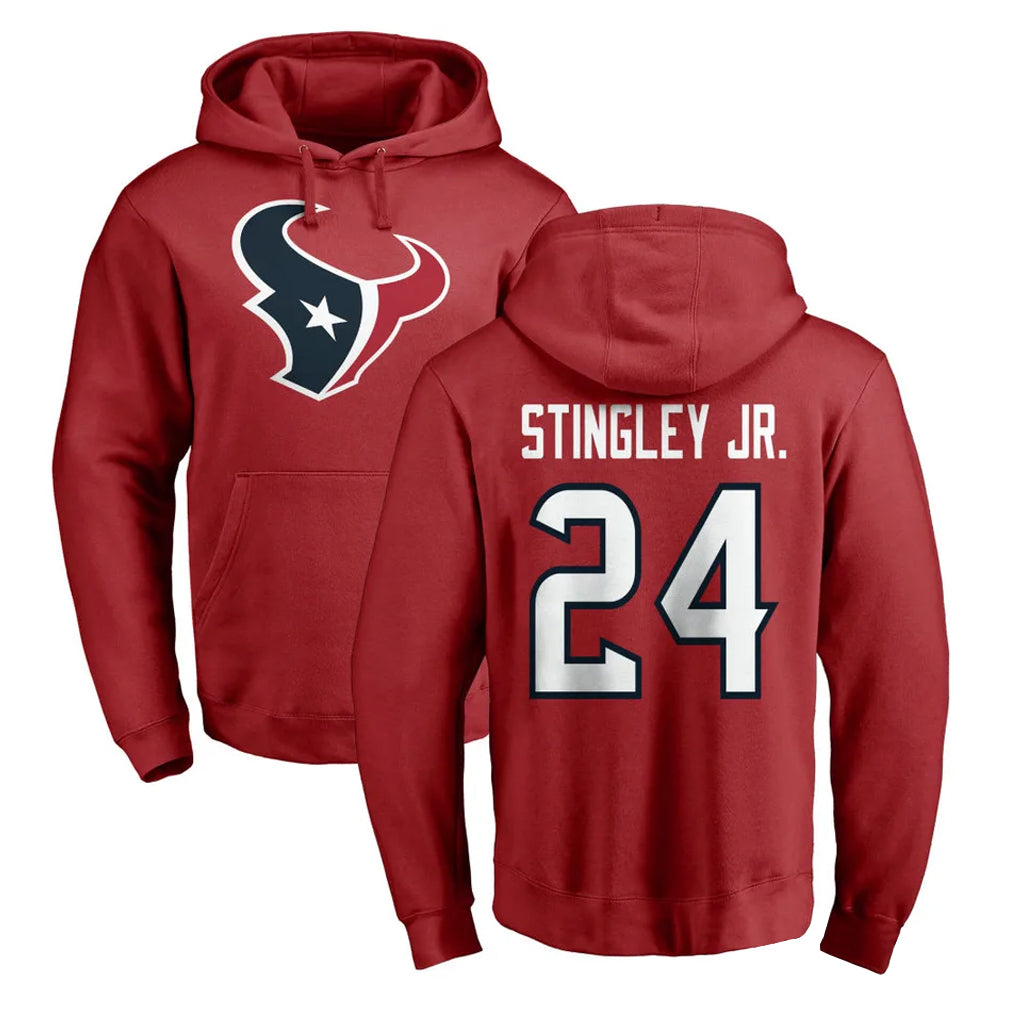 Fenge H.Texans #24 Derek Stingley Jr. Player Red Pro Line Pullover Hoodie Limited Game Stitched Jerseys