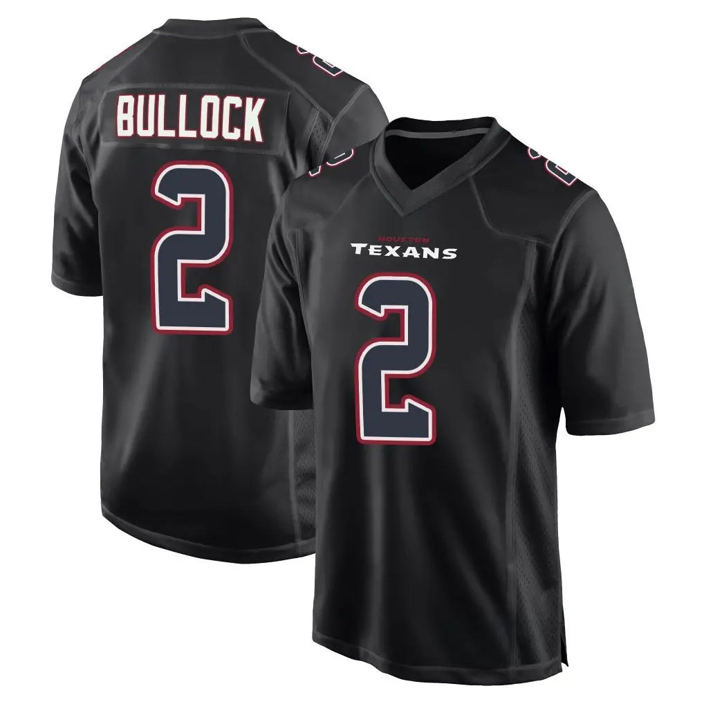 Fenge H.Texans #2 Calen Bullock Player Black Fashion Home Game Stitched Jerseys