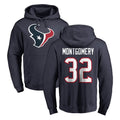 Fenge H.Texans #32 David Montgomery Player Navy Pro Line Pullover Hoodie Limited Game Stitched Jerseys